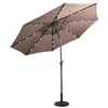 Image de parasol déporté Ø300cm avec LED giantex marron en métal parasol inclinable