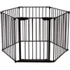 Image de barrière de sécurité giantex noir 380x75cm 6 pans clôture de cheminée en fer