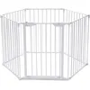 Image de barrière de sécurité giantex blanc 380x75cm 6 pans clôture de cheminée en fer