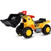 Image de tracteur giantex jaune 80 x 45 x 30cm jouet pelleteuse manuelle vocal de quatre pneus pour enfants