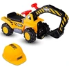 Image de CostwayExcavatrice Tracteur Jouet pour Enfant Porteur de Quatre Pneus Vocal avec Casque de Sécurité