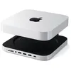 Image de Hub USB-C Multiports avec Emplacement SSD NVMe et Fonction Support pour Mac Mini Satechi Argent