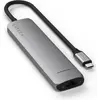 Image de Satechi Slim 7 Multiport Hub Space Grey (USB-C, 7 ports), Station d’accueil + hub USB, Noir, Gris