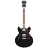 Image de D'angelico Guitars D'angelico Premier DC Black (Guitare semi-acoustique, Graph Tech NuBone XL (selle)), Guitare, Noir