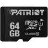 Image de Patriot MicroSDXC UHS-I Klasse 10 (64 Go, microSDXC, U1, UHS-I), Carte mémoire, Noir