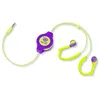 Image de Retrak : Écouteurs intra-auriculaires rétractables sport - Violet/jaune