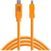 Image de Tether Tools TetherTools TetherPro USB-C To 2.0 Mini-B 8-PIN 4.6m H-VIS (CUC2615-ORG) (4.60 m, USB 2.0), Câble USB