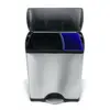 Image de Poubelle rectangulaire acier inox brossé anti-traces à pédale SimpleHuman - CW1814 - Acier inoxydable - Rectangulaire - 38 l - Inox brossé