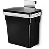 Image de Poubelle de placard cadre en acier 10L code R noire - Simplehuman - Noir - Plastique