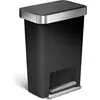 Image de Simplehuman 45 l, compartiment unique, plastique noir, Poubelle, Noir
