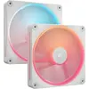 Image de Corsair iCUE LINK LX140-R RGB (140 mm, 2x), Ventilateur PC, Multicolore, Blanc