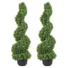 Image de Buis Artificiel VEVOR 91cm En Spirale 10 Feuilles Remplaçables Avec Pot Sans Odeur