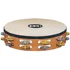 Image de Meinl TAH2MSNT - Tambourin bois avec peau 2 rangées de cymbalettes - Super natural