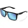 Image de 100%, Lunettes de sport, Lunettes Renshaw (Noir mat, Miroir multicouche bleu HiPer), Noir