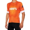 Image de 100% Exceeda Maillot de vélo à manches courtes, blanc-orange, taille S pour Hommes