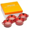 Image de Le Creuset Set de 4 mini-cocotte «rouge cerise», Plat à gratin, Rouge