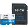 Image de Lexar carte micro-sdhc 32 go class 10 300x avec adaptateur / lecteur de carte