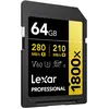 Image de Lexar Professional 1800x (64 Go, SDXC, U3, UHS-II), Carte mémoire, Noir