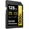 Image de Lexar Professional 1800x (128 Go, SDXC, U3, UHS-II), Carte mémoire, Noir