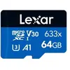 Image de Lexar 64Go haute performance 633x microSDXC UHS-I, jusqu'à 100MB/s en lecture 20MB/s en écriture (64 Go, microSDXC, UHS-I), Carte mémoire, Bleu
