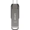 Image de Lexar JumpDrive Dual Drive D400 (128 Go, USB-A, USB-C), Clé USB, Gris