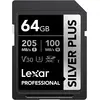 Image de Lexar Professional Silver Plus (64 Go, SDXC, U3, UHS-I), Carte mémoire, Argent, Noir