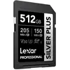 Image de Lexar Carte SDXC Silver Plus 512 GB (512 Go, SDXC, U3, UHS-I), Carte mémoire, Argent, Noir