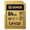Image de Lexar carte sdxc pro gold series armor uhs-II 64gb v60 ip68 stainless steel r280/w210mb/s
