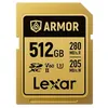 Image de Lexar carte sdxc pro gold series armor uhs-II 512gb v60 ip68 stainless steel r280/w210mb/s