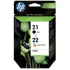 Image de HP, Cartouche d'impression, 21/22 Combo Pack - 2-Pack - Noir, Couleur (Cyan, Magenta, Jaune) (C, CF, M, Y)