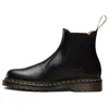 Image de Dr. Martens 2976 Bottine Chelsea en Cuir Lisse à Coutures Jaunes Noir Chaussures de Sport Unisexe 22227001 43 black