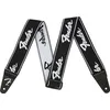Image de Fender Weighless 2'' Running Logo Strap, Black/White Sangles et courroies