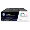 Image de HP 305A - Pack de 3 - jaune, cyan, magenta - original - LaserJet - cartouche de toner (CF370AM) - pour LaserJet Pro 300 M351, 400 M451, MFP M375, MFP M475