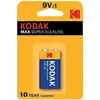 Image de Kodak Pile Alcaline Max 9v Lr61 (1 pcs, 9V Block, 570 mAh), Batteries + piles