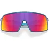 Image de Oakley, Hommes, Lunettes de sport, Sutro (Blanc mat-cyan, cyan mat, Blue Colorshift, Route Prizm), Bleu