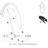 Image de Mavic Rayons Arrière Gauches Comete Pro Carbon 12 Unités 301 mm