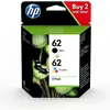 Image de HP 62 Pack de 2 cartouches d'encre noire et trois couleurs authentiques (N9J71AE) pour Officejet Mobile 250, Envy 5540/5640/7640