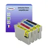 Image de 4 Cartouches Compatibles avec Epson Stylus SX400, SX405 remplace Epson T0711 T0712 T0712 T0714 - T3AZUR