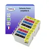 Image de 8 Cartouches Compatibles avec Epson Stylus SX100, SX105, SX110, SX115 remplace Epson T0711 T0712 T0712 T0714 - T3AZUR