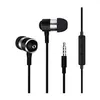 Image de Ecouteurs metal pour "iphone 12 pro max" avec micro et telecommande reglage son kit main libre intra auriculaire universel (noir)