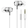 Image de Ecouteurs metal pour smartphone samsung, huawei, sony, etc avec micro kit main libre intra-auriculaire casque universel jack (argent)