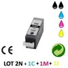 Image de Lot 5 cartouches jet d'encre compatibles CANON IP3600/IP4600/MP540/MP620 - PGI 520 AVEC PUCE POUR CANON PIXMA MP620 : 2 BLACK + 1 CYAN + 1 MAGENTA + 1 YELLOW