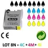 Image de Lot 20 cartouches jet d'encre compatibles BROTHER LC970/LC1000 universal POUR BROTHER DCP 135C : 8 BLACK + 4 CYAN + 4 MAGENTA + 4 YELLOW
