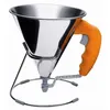 Image de DeBuyer - Mini-Entonnoir à piston automatique avec support 0,8 L - Orange