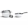 Image de Série de 4 casseroles inox 14/16/18/20cm + 1 queue + 2 anses De Buyer 3491.04
