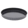 Image de Moule à tarte 28 cm en acier antiadhésif fond fixe - De Buyer - Gris - Acier
