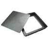 Image de De buyer 4709.23 moule à tarte carré cannelé à bords droits - fond amovible - acier revêtu - ht. 2,7 cm - 23 x 23 cm