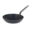 Image de Poêle à frire 30 cm la lyonnaise en tôle d'acier bleuie - De Buyer - Noir - Métal
