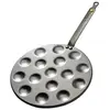 Image de De buyer 5612.16 'mineral b element' poêle à poffertjes et mini-bminis - revêtue de cire d'abeille - tôle d'acier blanche - diamètre 16x 4 cm