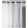 Image de Un panneau de voilage blanc avec motif argenté 240 x 135 cm